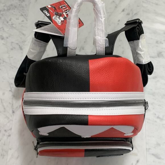 LOUNGEFLY Harley Quinn Backpack Joker Girl GameStop Excl 30th Anniversary NWT - Picture 7 of 10